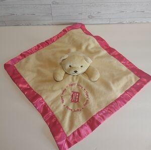 Baby Fanatic Detroit Tigers bear lovey security blanket in beige pink Satin